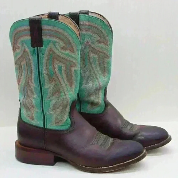 Twisted X Women’s Brown and Green Leather Western Boots Size US 8.5 B - Picture 2 of 11